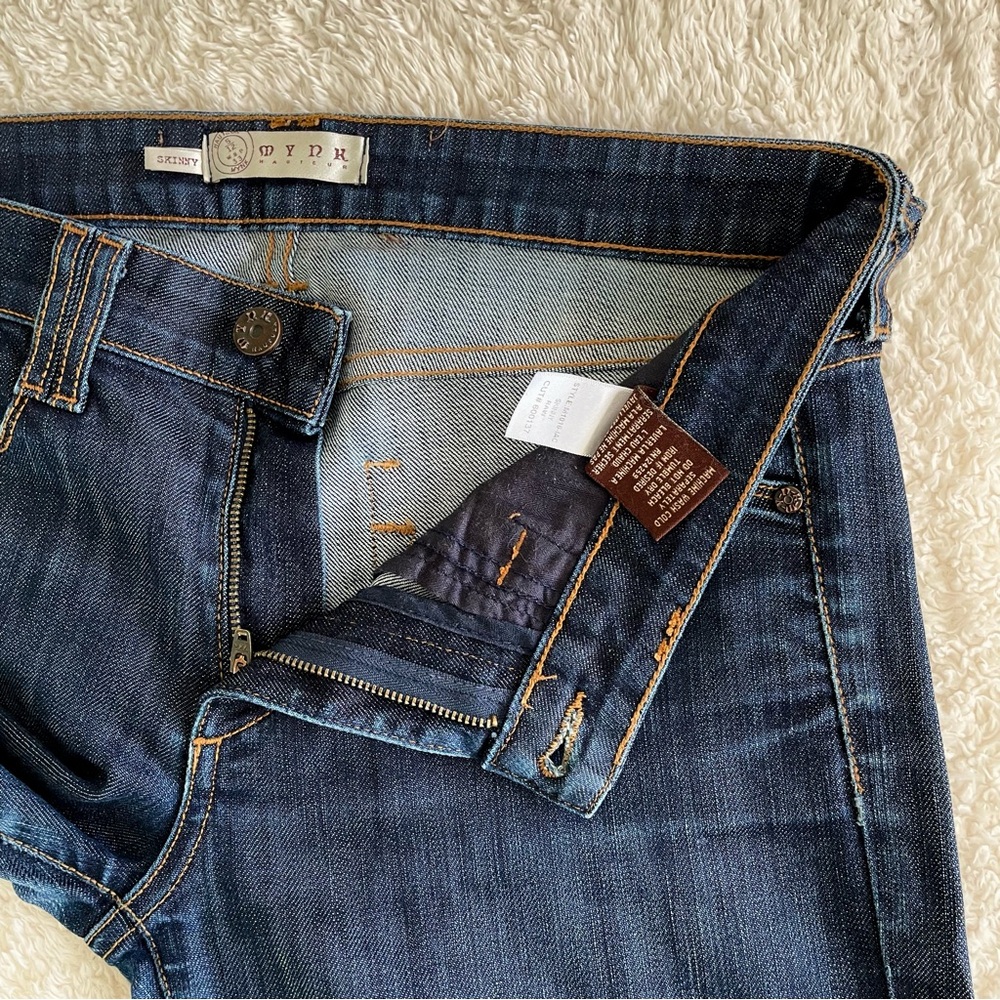 MYNK Hauteur American Made Denim Skinny Medium Wash Blue Jeans Size 29 - Picture 8 of 12